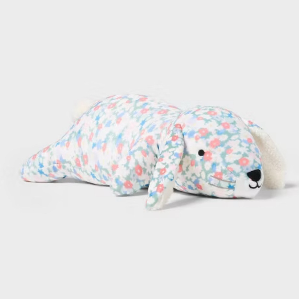 Floral Bunny Weighted Plush Kids' Throw Pillow